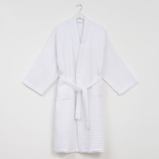 Халат вафельный женский удлинённый Этель «Boho» размер 50-52, цвет белый, 100% хлопок, 290 г/м²