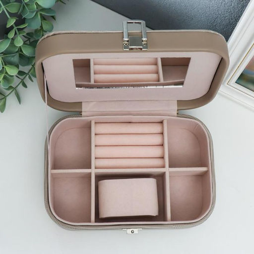 Шкатулка кожзам под часы 1 деление и бижутерию Рептилия серая комбинированная 7х14х20 см - Simaland фото 3