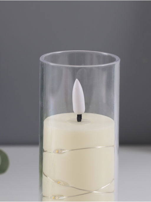 Светодиодная свеча, ночник LED RISALUX «Романтик», 3×LR44, 5.5×5.5×12.5 см