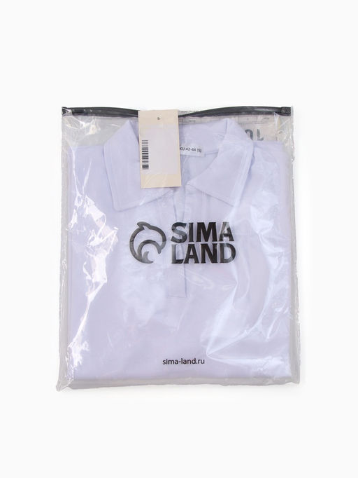 Футболка - поло женская MINAKU, размер 50-52 (2XL), итерлок, белая