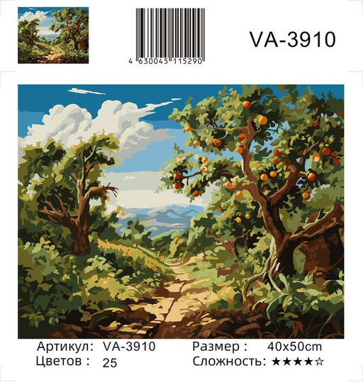 Картина по номерам на холсте и подрамнике 40х50 см