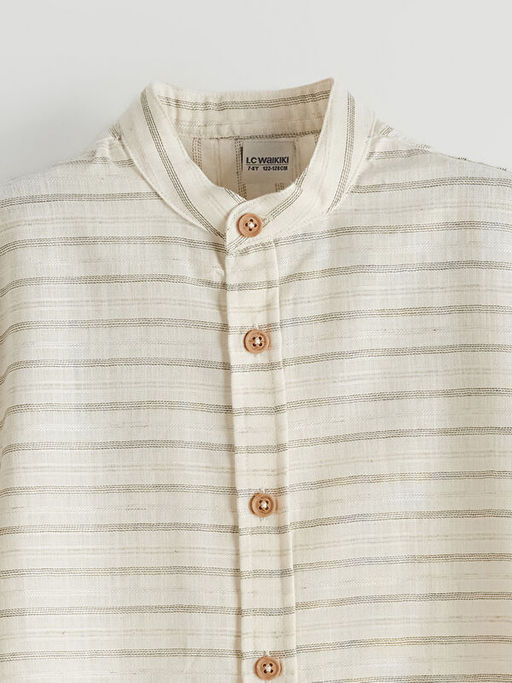 ?izgili Keten Kar???ml? Erkek ?ocuk G?mlek