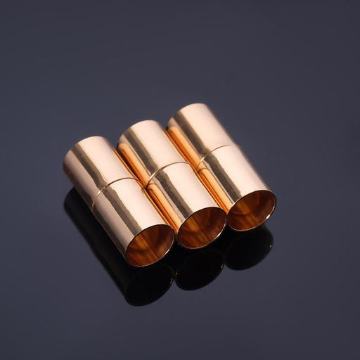 Замок-концевик магнитный, 3 шт. L=20 мм, внутренний d=8 мм, цвет золото