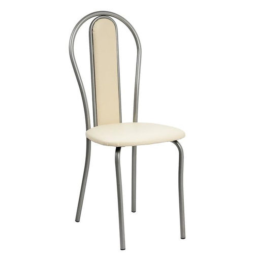 Стул для кухни Клик Мебель «Венский Мягкий», искусственная кожа, цвет серебристый металлик/молочный