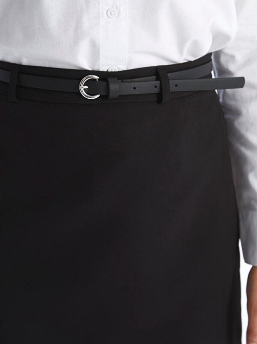 Kad?n Beli Kemerli D?z Etek