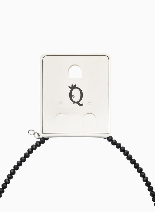 Чокер из бисера «Хрусталь», сердце, чёрный в серебре, 36 см + 5 см доп, цепочка