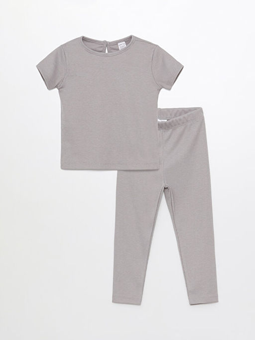 Bisiklet Yaka Uzun Kollu Basic K?z Bebek Pijama Tak?m?