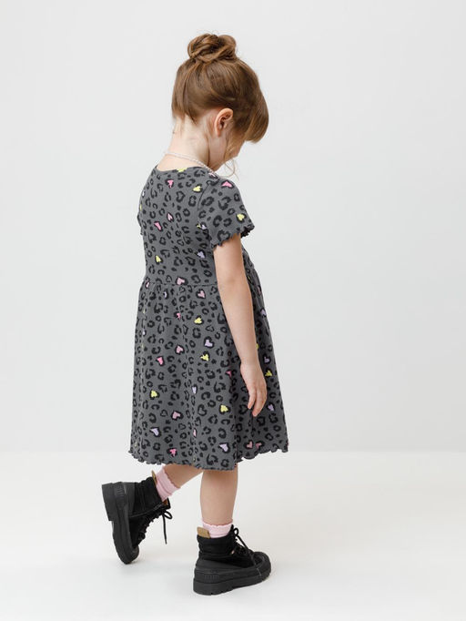 К 5793/серый,яр.леопардовые сердечки платье для дев