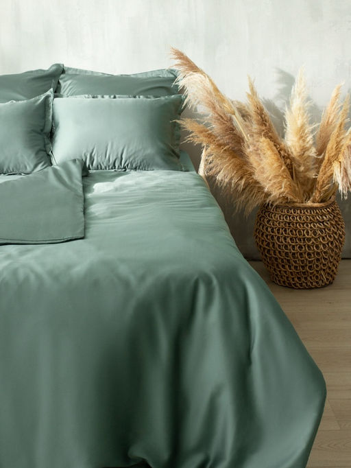 Простыня на резинке SL Home Tencel 160*200+30 см , цв. оливковый