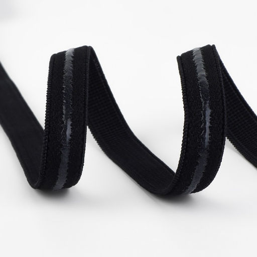 Резинка с силиконом, 10 мм, 10±1 м, чёрная