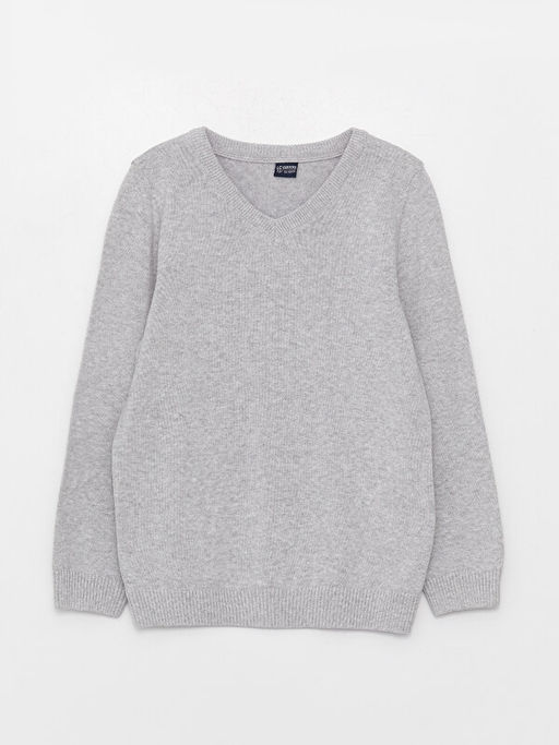 V Yaka Basic Uzun Kollu Erkek ?ocuk Triko Kazak