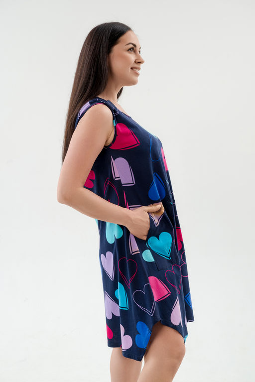 Платье женское из кулирки Кэтрин сердца макси - Амадэль фото 6