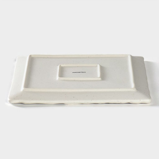 Блюдо для подачи Magistro Slate, 21×1.6 см, фарфор, белое
