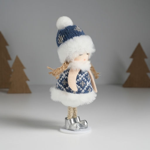 Кукла интерьерная Девочка в вязаной шубке 6х6х14 см - Simaland фото 3