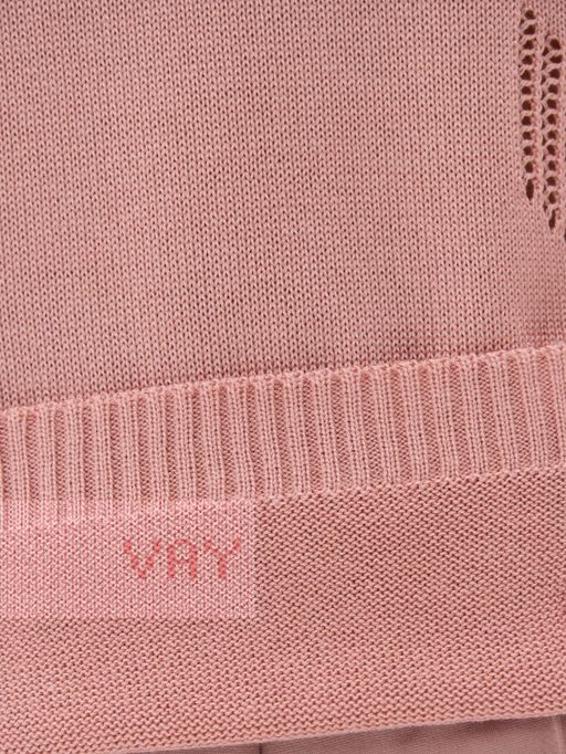 Джемпер женский 5231-41347. 36555/9839/2095 пудра/тёмная пудра/белый