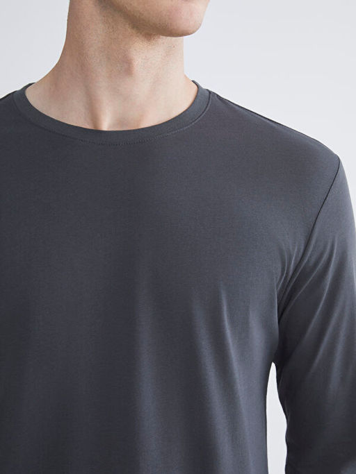 Bisiklet Yaka Uzun Kollu Erkek Ti??rt