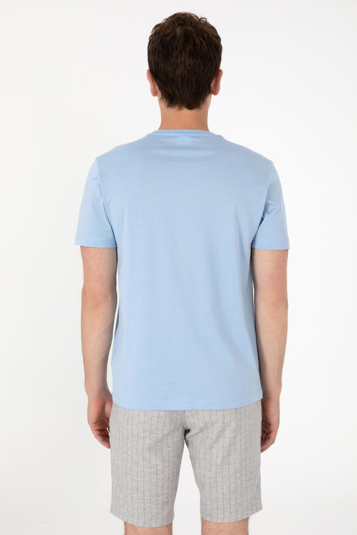 Erkek Regular Fit Bisiklet Yaka A__k Mavi Basic Ti__rt Sepette S_rpriz _ndirim - U.s. polo assn фото 5