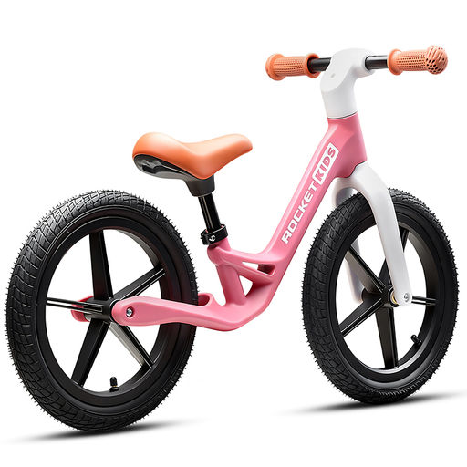 Беговел 14" Rocket, колеса надувные, рама нейлон, цвет розовый