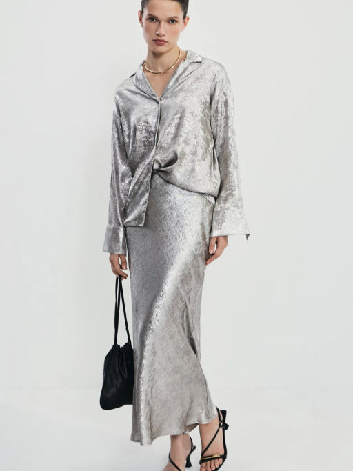 Юбка макси из блестящей ткани / Zarina