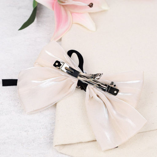 Бант-заколка для волос / MZ47-67 /уп 12/ бело-черная - Галеонтрейд фото 2