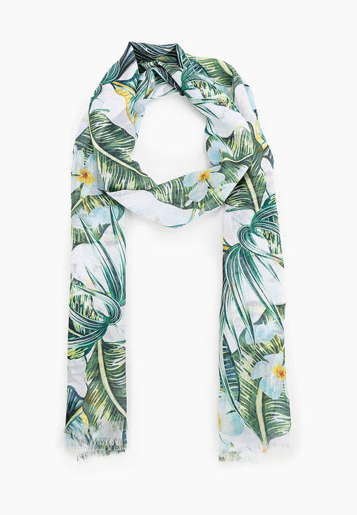 Палантин из вискозы с флористическим принтом