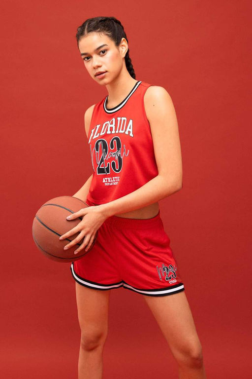 Укороченная майка с принтом DeFactoFit с круглым вырезом фото 5