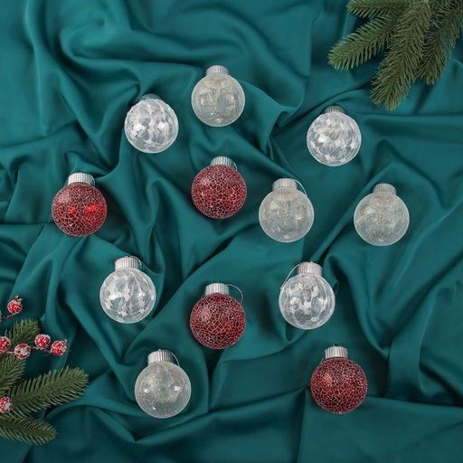 Ёлочные игрушки Калейдоскоп, шары новогодние, d=6 см, набор 12 шт., МИКС - Зимнее волшебство фото 3