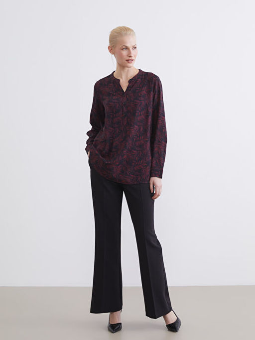 Ka??k Yaka ?i?ekli Bluz