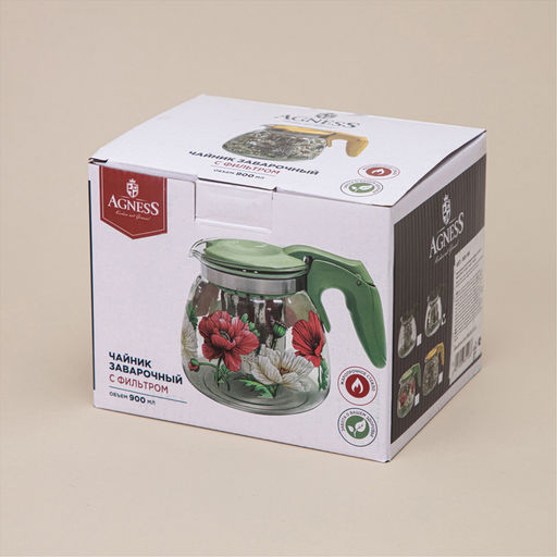 Чайник заварочный 900 мл AGNESS с фильтром "МАКИ" арт. 885-109