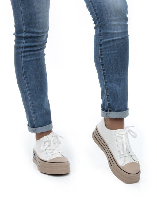 05-6036-12 WHITE/BROWN Кроссовки женские (искусственные материалы) - No name фото 3