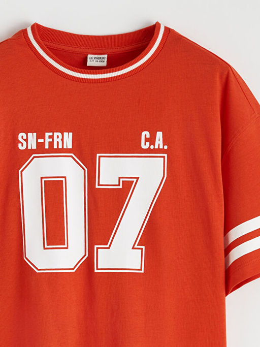 Bisiklet Yaka K?z ?ocuk Bask?l? Ti??rt