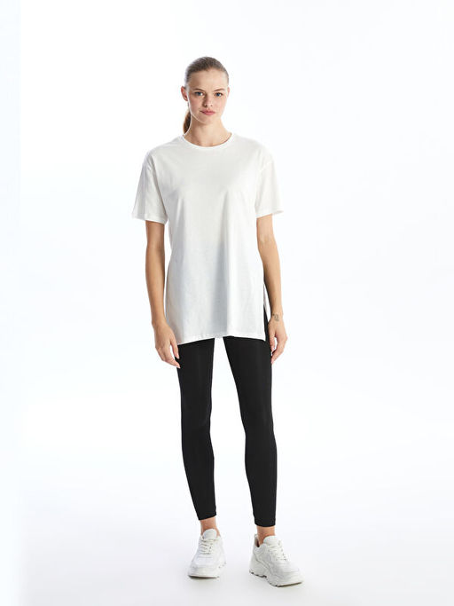 Bisiklet Yaka D?z K?sa Kollu Kad?n Spor Ti??rt