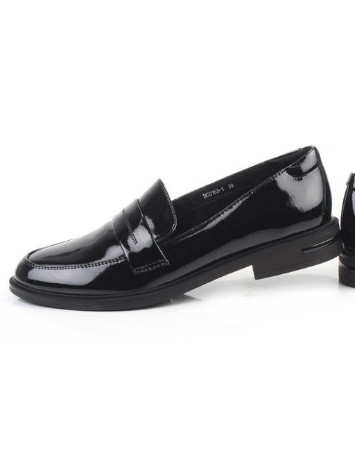 03-DCO163-1 BLACK Лоферы женские (натуральная кожа)