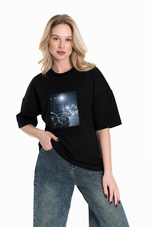 Футболка М324287Па черный - Елена фото 2