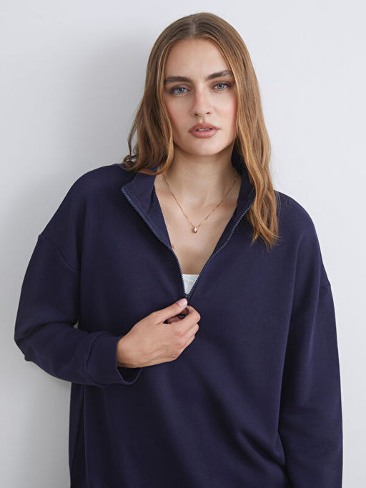 Dik Yaka Kad?n Sweatshirt Tunik