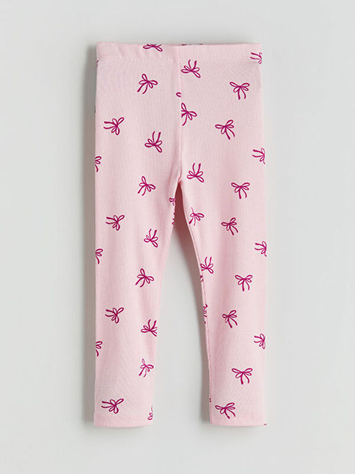 Beli Lastikli Fiyonk Desenli K?z ?ocuk Tayt