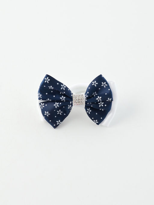 Цена за 6 шт. Бант для волос на резинке «Школьница», 6 см, бело-синий, МИКС