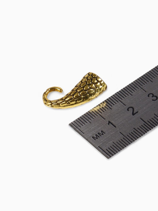 Замок-концевик Змея, 2 шт. 4.3?1.6 мм, внутренний d=7 мм, чернёное золото