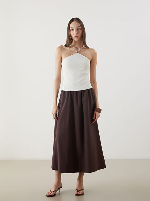 Halter Yaka Dokulu Ask?l? Bluz