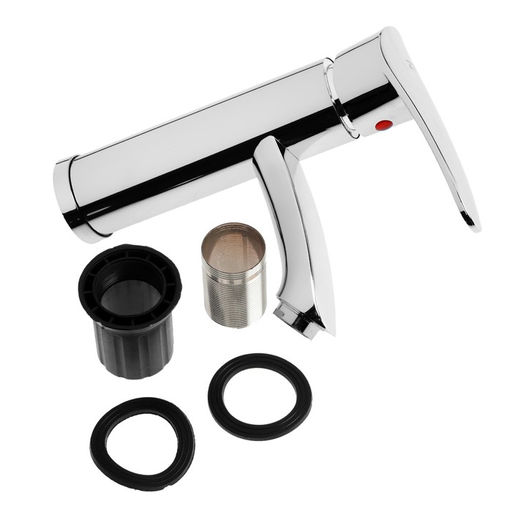 Смеситель для раковины ZEIN Z3718, однорычажный, длина излива 12 см, пластик, хром