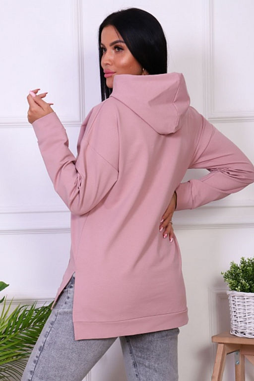 Толстовка с капюшоном, футер с лайкрой, сухая роза (844-2) - Плиона фото 6