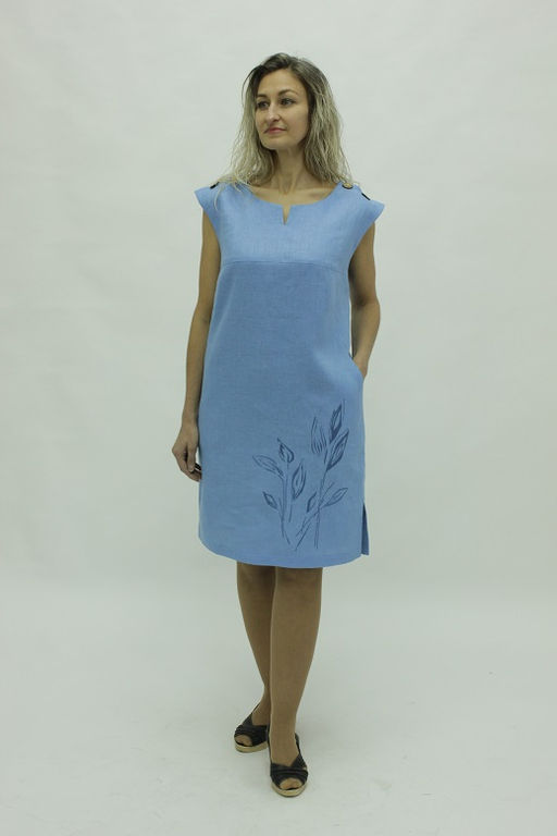 100% ЛЁН Платье с вышивкой - Елецкие узоры фото 5