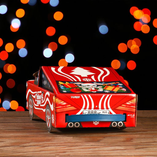 Цена за 5 шт. Подарочная новогодняя коробка «Автогонки», фигурная, 11×31.5×13 см