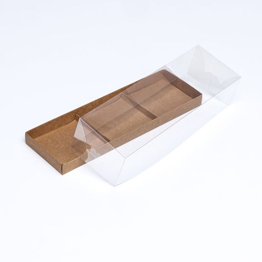 Цена за 3 шт. Коробка для муссовых пирожных 3 штуки, 26×8.5×6 Крафт