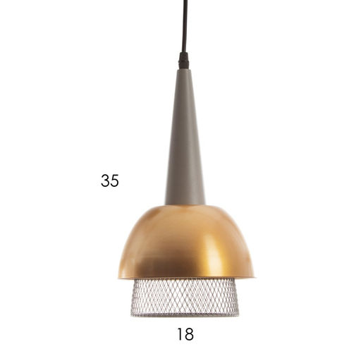 Светильник «Лакки» 1×40 Вт Е27серо /золотой 18×18×35(135)см