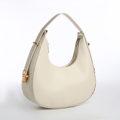 Сумка женская багет на молнии, 20.5×7×10.5 см, белая