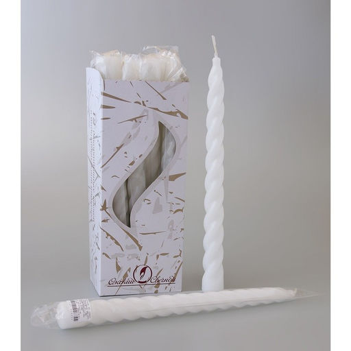 Цена за 12 шт. Свеча витая, 2.3×24.5 см, 5 ч, 50 г, белая