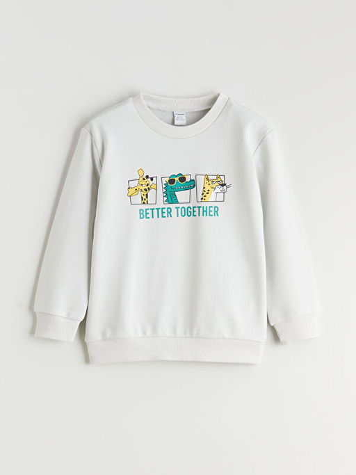 Hayvan Bask?l? Erkek ?ocuk Sweatshirt