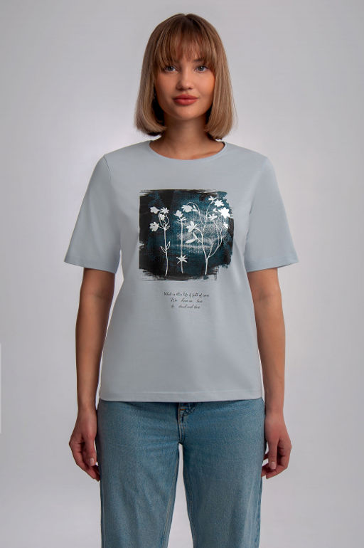 Арт. 31112 Футболка женская 44-52 (5 шт) Цвет:небесный - Калинка фото 20