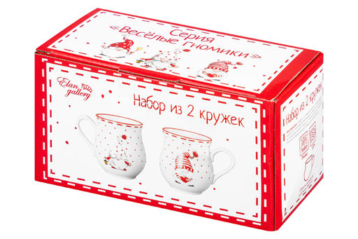 Набор 2 кружек 350 мл 11,5*9*9,5 см Весёлые гномики бочонок - Elan gallery фото 12